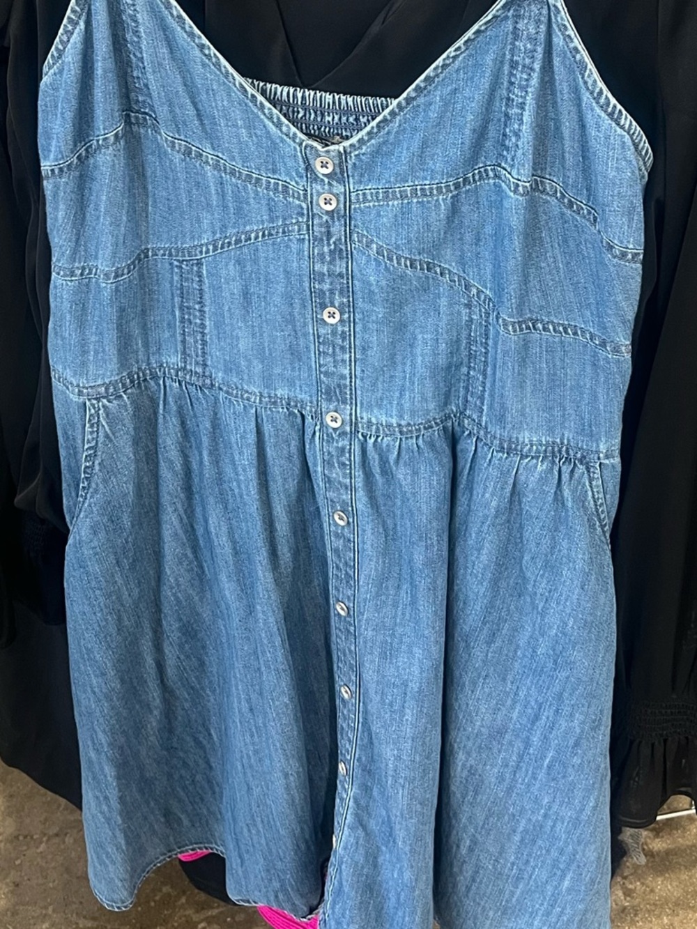 Express Light Blue Denim Midi Dress